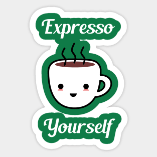 Expresso Yourself T-Shirt - Coffee Pun Sticker